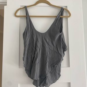 Free People Gray Flowy Tank Top